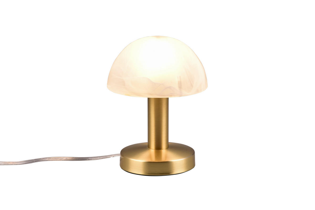 TISCHLEUCHTE FYNN 15,0/21,0 cm  - Messingfarben/Alabasterfarben, KONVENTIONELL, Glas/Metall (15,0/21,0cm)