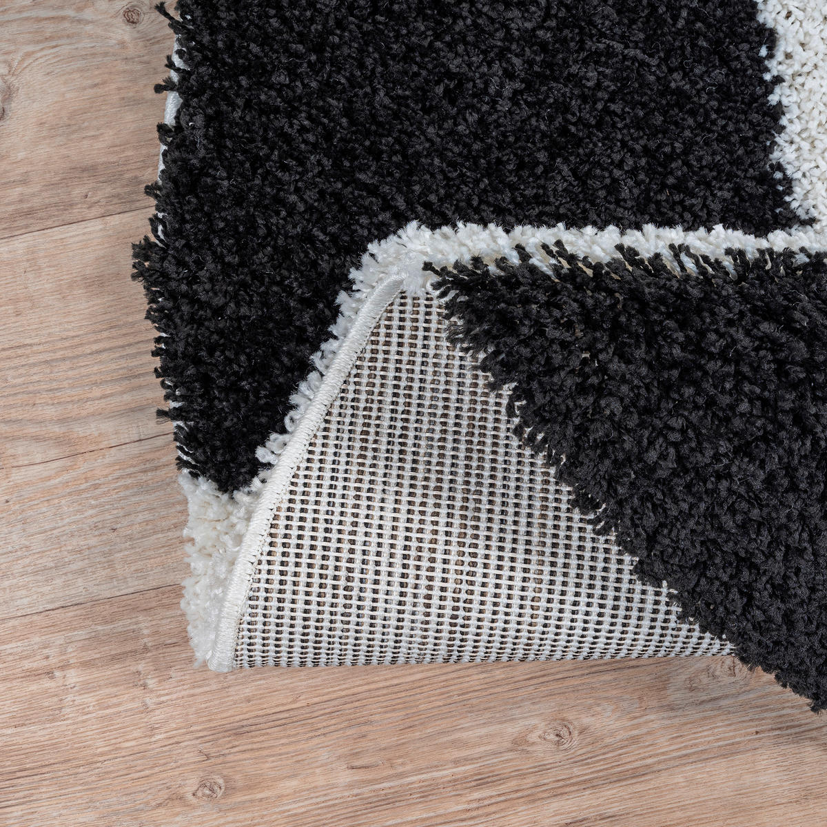 HOCHFLORTEPPICH 200 cm Milano Schwarz, Weiß  - Schwarz/Weiß, Basics, Kunststoff/Textil (200cm)