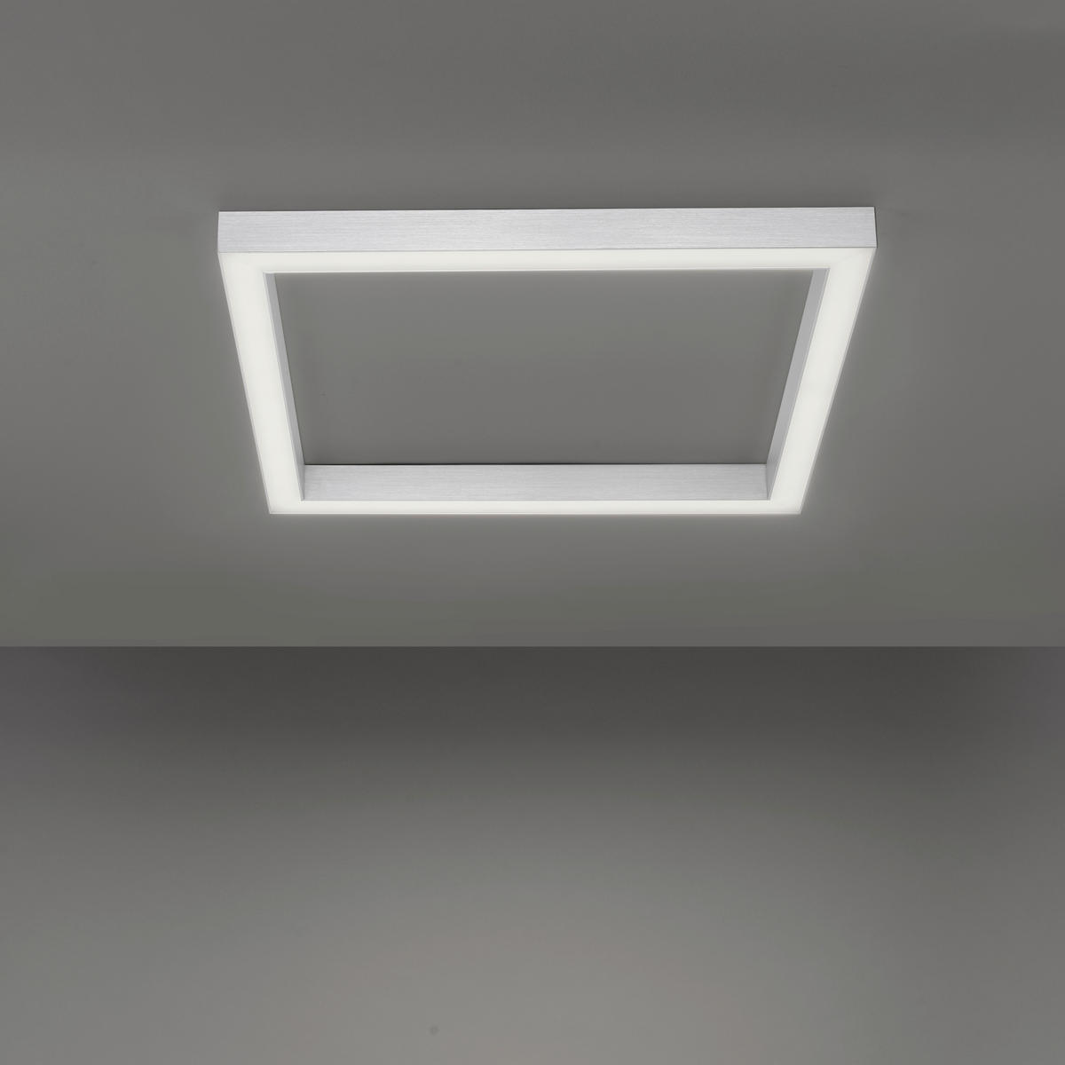 LED-DECKENLEUCHTE 55/55/3,9 cm   - Alufarben, Design, Kunststoff/Metall (55/55/3,9cm) - Neuhaus PURE