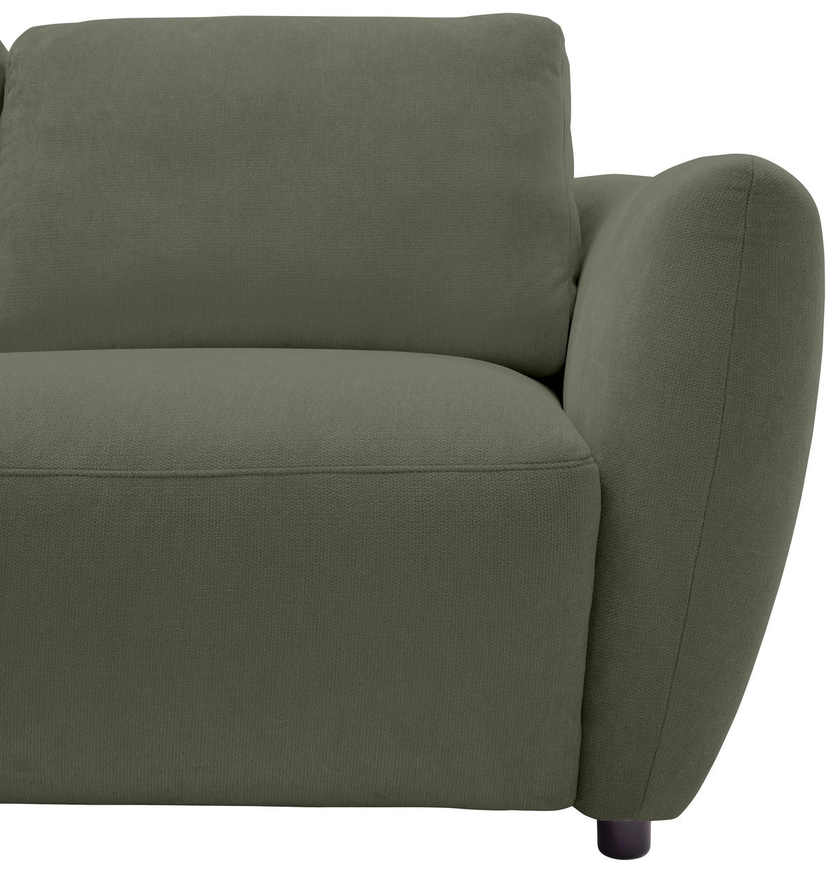 ECKSOFA  in Chenille Olivgrün  224/307 cm  - Schwarz/Olivgrün, KONVENTIONELL, Kunststoff/Textil (224/307cm) - Hom`in