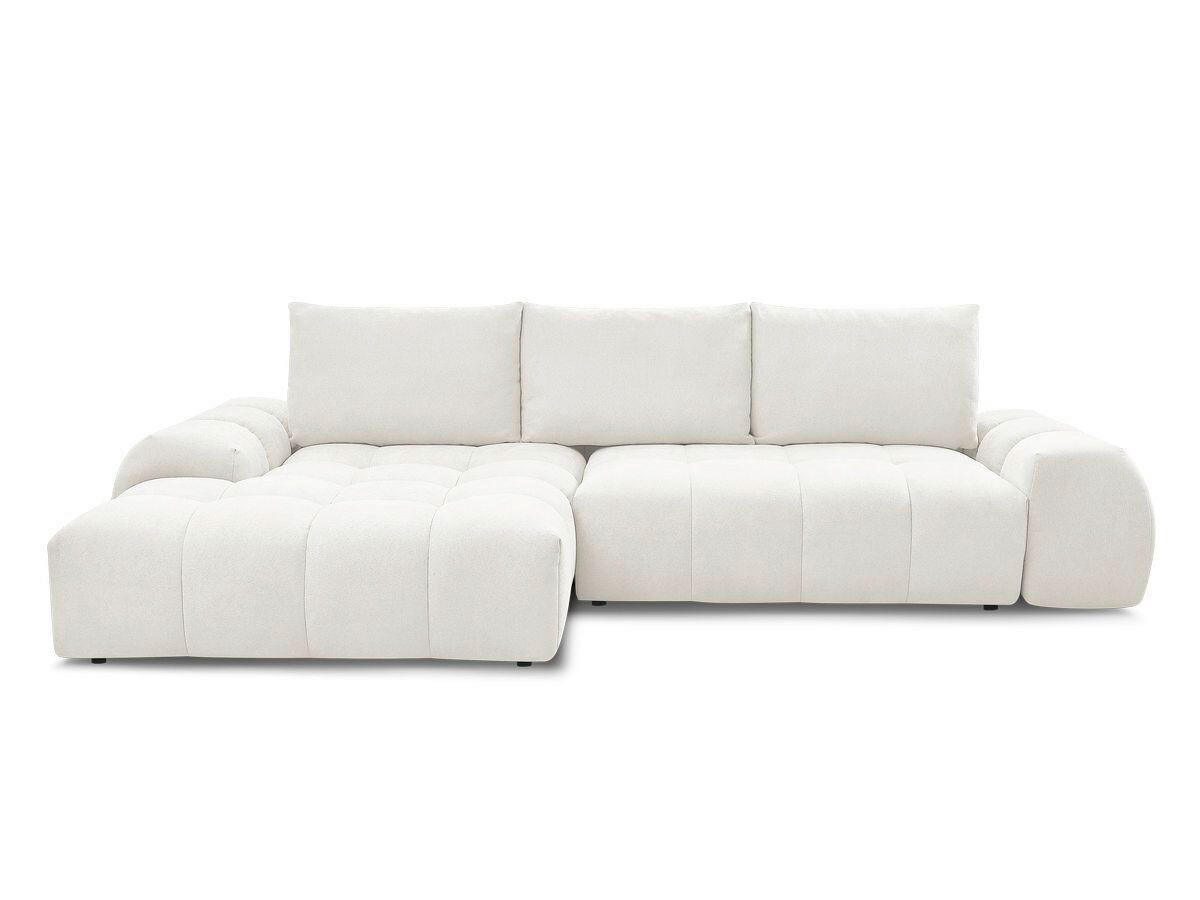 ECKSCHLAFSOFA EVEREST  mit Rücken echt Struktur Weiß  - Schwarz/Weiß, MODERN, Kunststoff/Textil (180/318cm) - Livetastic
