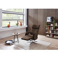 RELAXSESSEL in Leder Braun  - Edelstahlfarben/Braun, Design, Leder/Metall (70/124/85cm) - Cantus