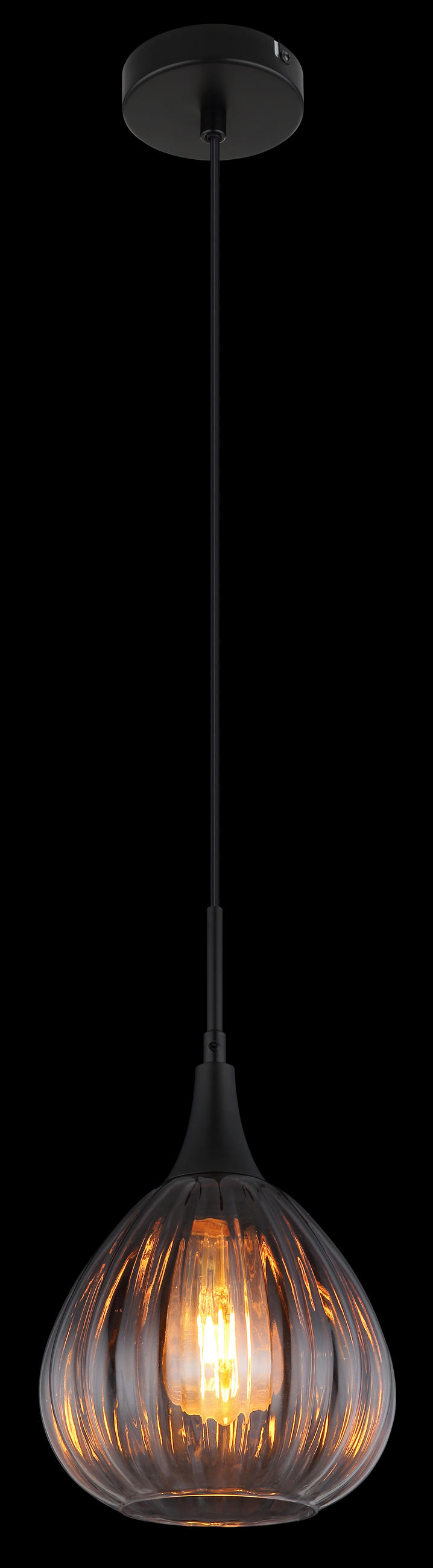 VISEČA SVETILKA        20/120 cm      E27 - prozorno, Design, kovina/steklo (20/120cm) - Globo