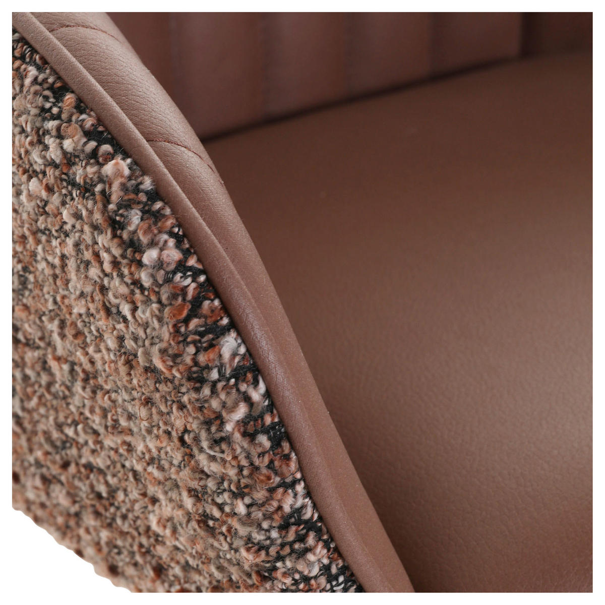 ARMLEHNSTUHL  in Chenille, Lederlook  - Eichefarben/Cognac, KONVENTIONELL, Holz/Textil (60/83/65cm) - home24