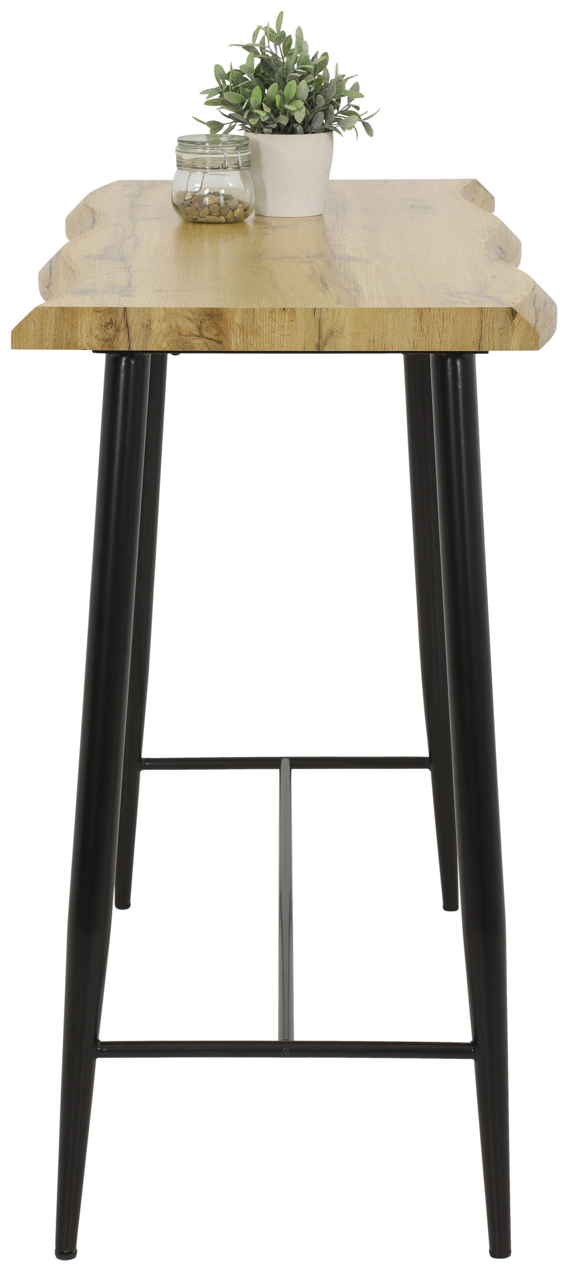 BARTISCH in Metall, Holzwerkstoff 120/60/108,5 cm   - Eichefarben/Schwarz, MODERN, Holzwerkstoff/Metall (120/60/108,5cm) - MID.YOU