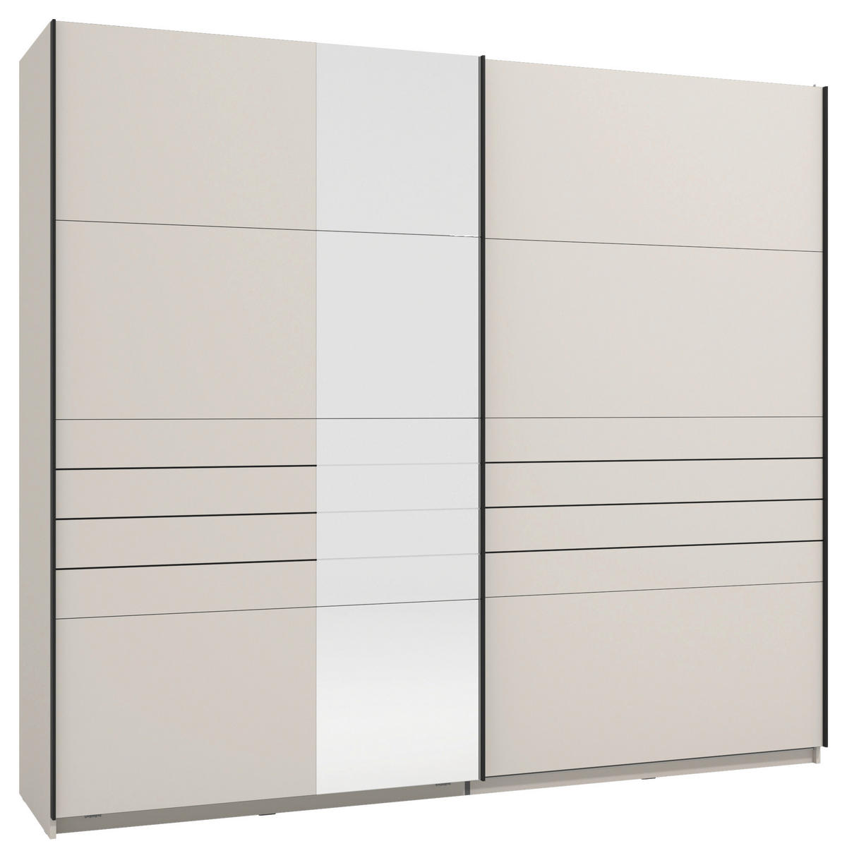 SKRIŇA S POS. DVER. – HOR.VED, kašmírová, 245/217,5/61 cm - čierna/kašmírová, Basics, kov/kompozitné drevo (245/217,5/61cm) - Xora