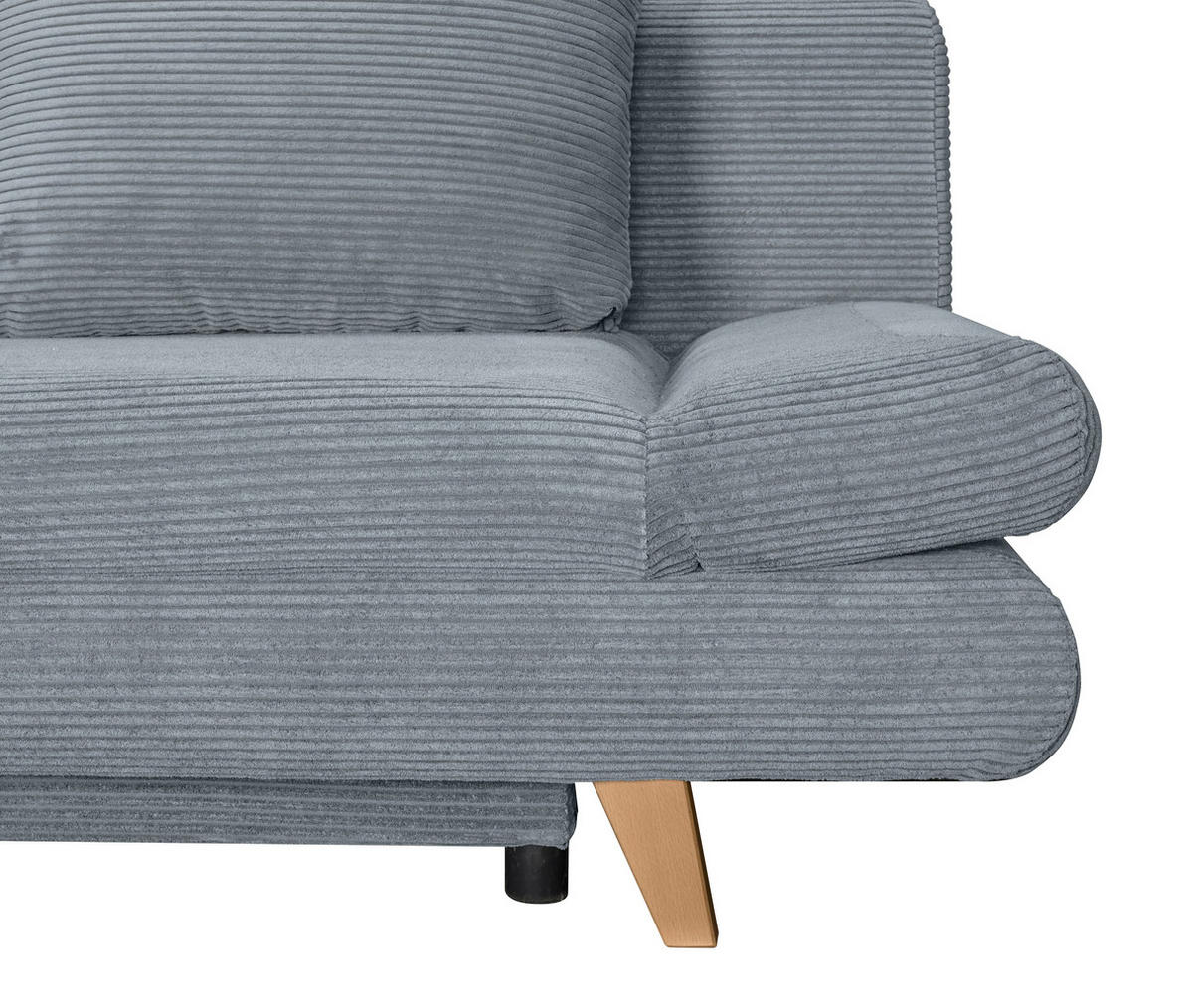 SCHLAFSOFA  mit Schlafen auf Sitzhöhe, haustierfreundlicher Bezug Cord Dunkelgrau  - Dunkelgrau/Buchefarben, KONVENTIONELL, Holz/Textil (200/75/85cm) - Carryhome