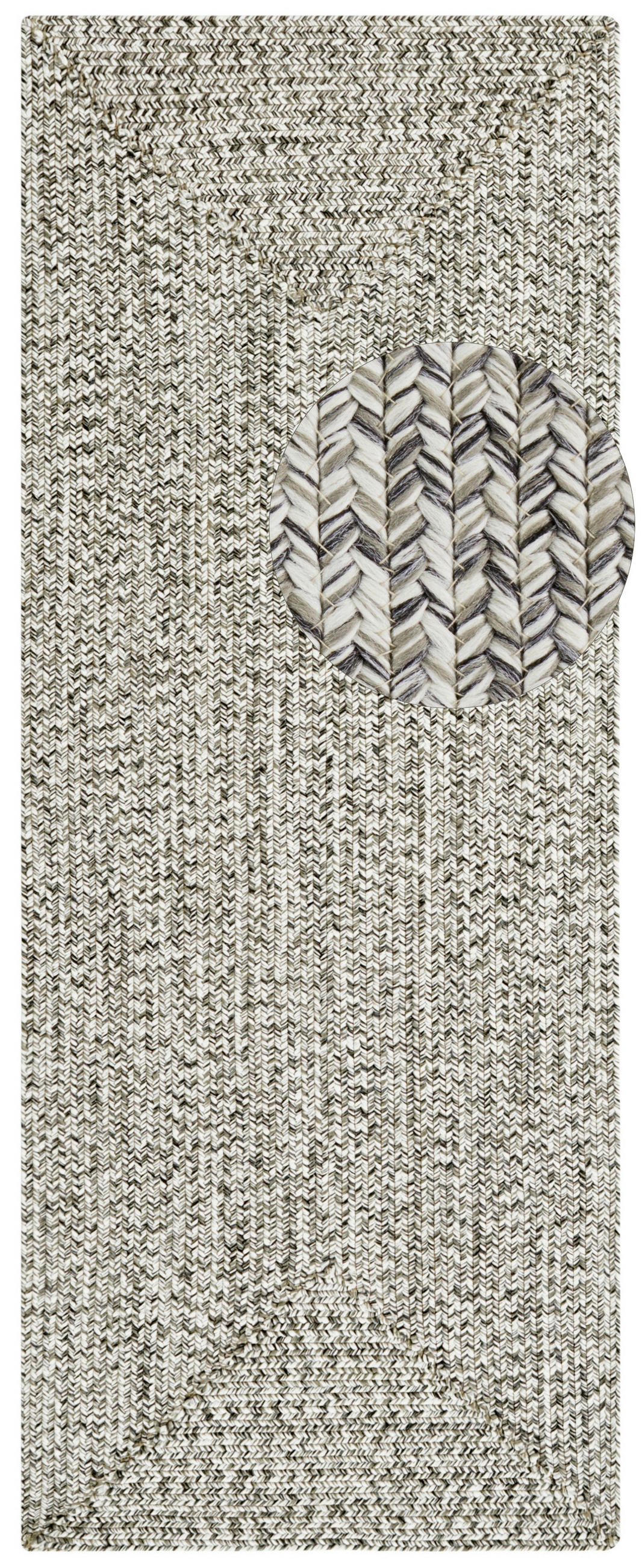 LÄUFER 80/200 cm Braided  - Greige/Multicolor, Design, Kunststoff (80/200cm)