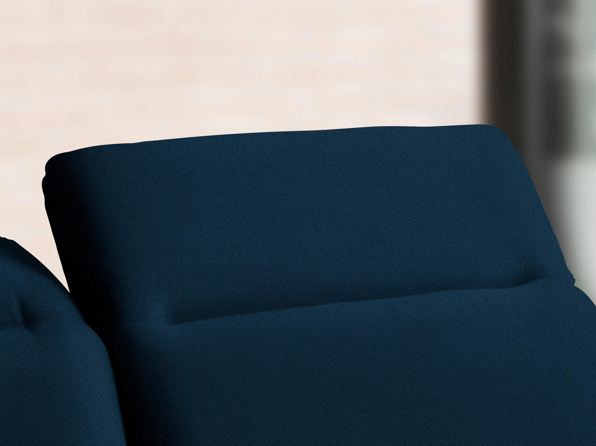 ECKSOFA in Flachgewebe Dunkelblau  - Schwarz/Dunkelblau, Design, Textil/Metall (289/180cm) - Stylife