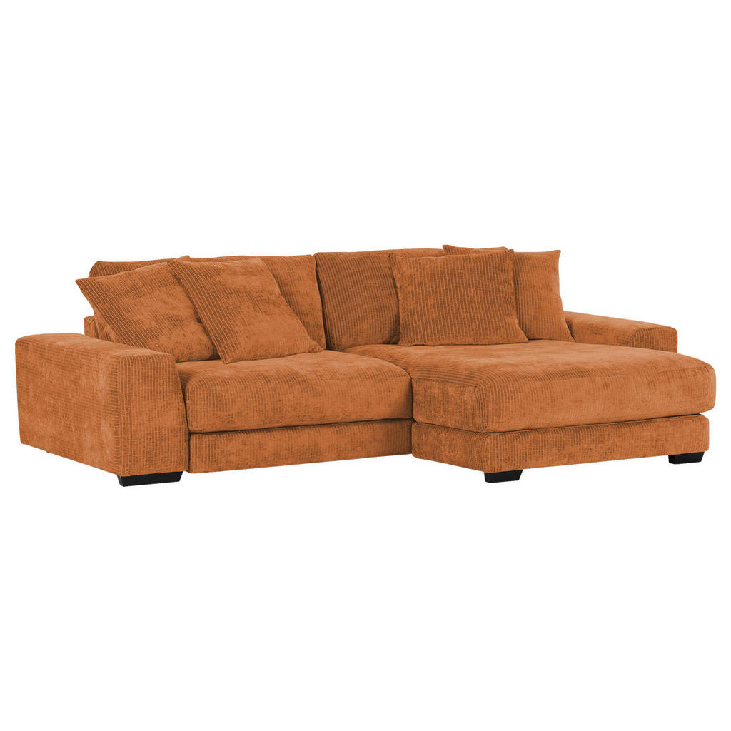 Thumbnail - Carryhome Ecksofa, Rost, Textil, Buche, massiv, 3-Sitzer, Füllung: Polyetherschaumkern, Ottomane rechts, seitenverkehrt ...