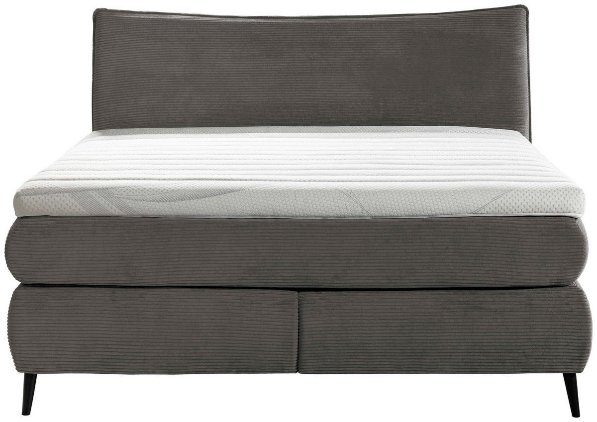 BOXSPRINGBETT 180/200 cm  in Dunkelgrau  - Dunkelgrau/Schwarz, Trend, Holz/Textil (180/200cm) - Esposa