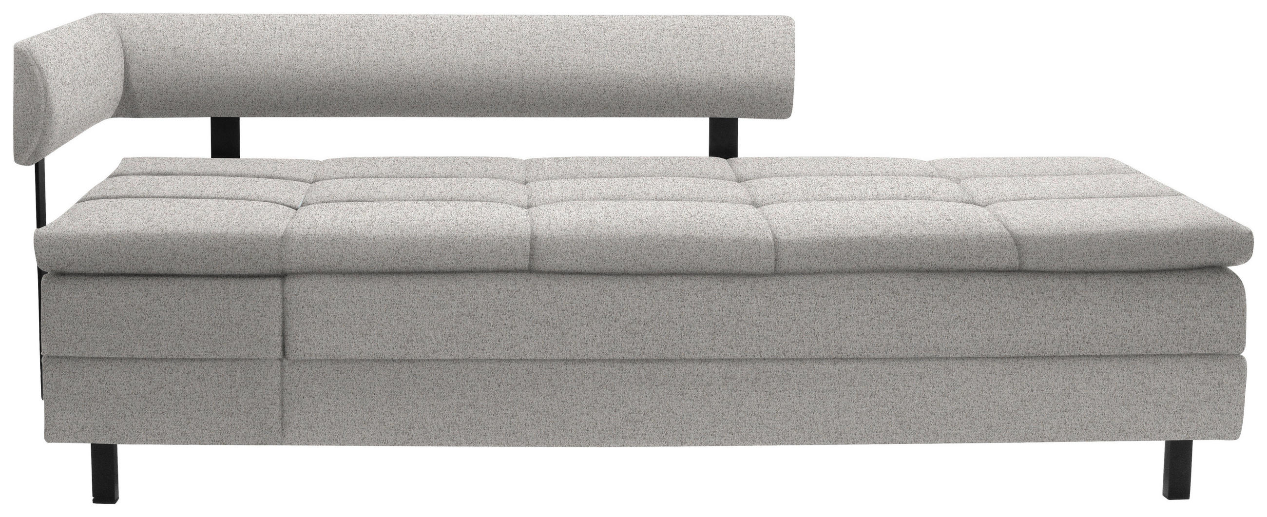 LIEGE  in Flachgewebe Hellgrau  - Hellgrau/Schwarz, MODERN, Textil/Metall (208/77/98cm) - Joka