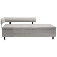 LIEGE  in Flachgewebe Hellgrau  - Hellgrau/Schwarz, MODERN, Textil/Metall (208/77/98cm) - Joka