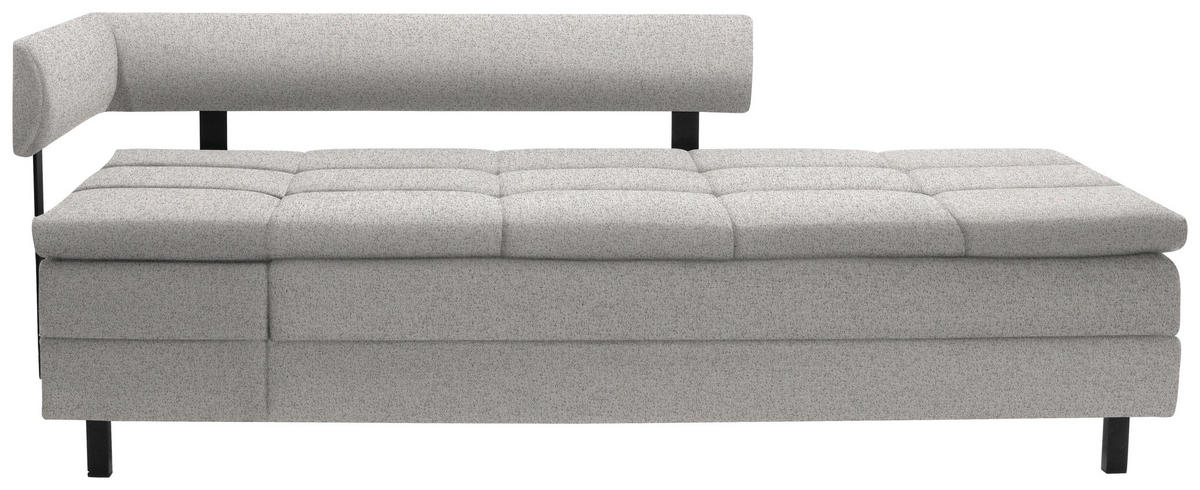 LIEGE  in Flachgewebe Hellgrau  - Hellgrau/Schwarz, MODERN, Textil/Metall (208/77/98cm) - Joka