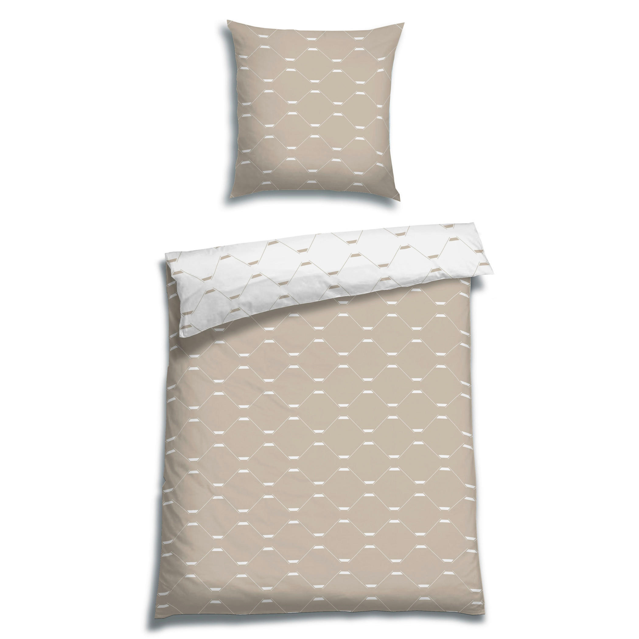 BETTWÄSCHE 2-teilig Renforcé 135/200 cm  - Beige, Design, Textil (135/200cm) - Florella