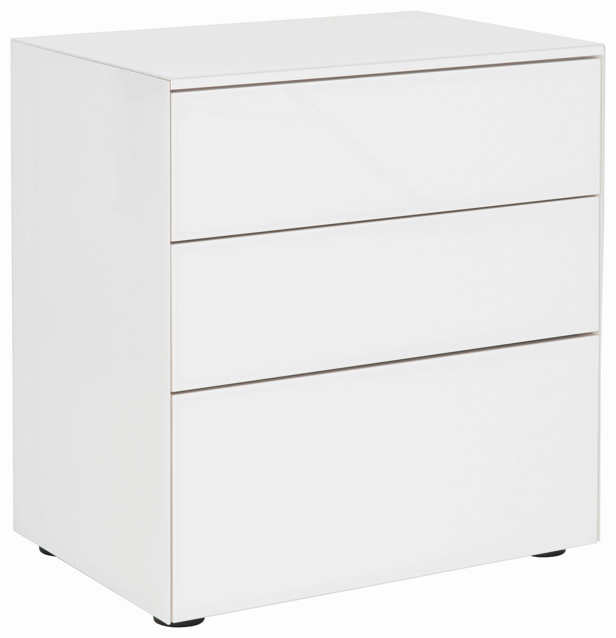 NACHTTISCH 58/62.5/40.3 cm  Weiss  - Weiss/Schwarz, Konventionell, Glas/Holzwerkstoff (58/62.5/40.3cm)