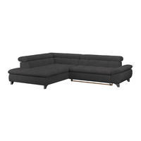 ECKSOFA Schwarz Chenille  - Chromfarben/Schwarz, KONVENTIONELL, Textil/Metall (234/312cm) - Livetastic