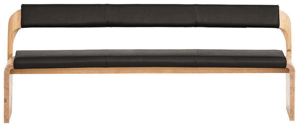 SITZBANK 207/84/70 cm  in Eichefarben, Dunkelbraun  - Eichefarben/Dunkelbraun, Natur, Leder/Holz (207/84/70cm) - Voglauer