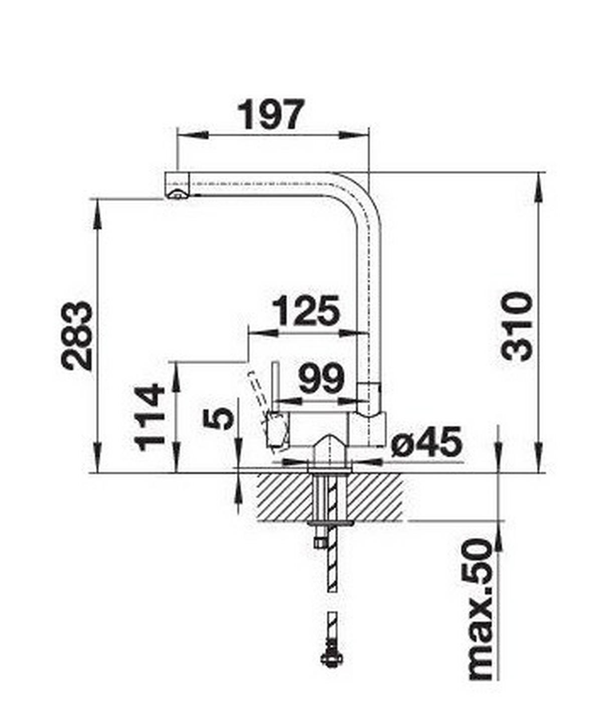 KÜCHENARMATUR  - Chromfarben, Basics, Metall (12,3/31/23,2cm) - Blanco