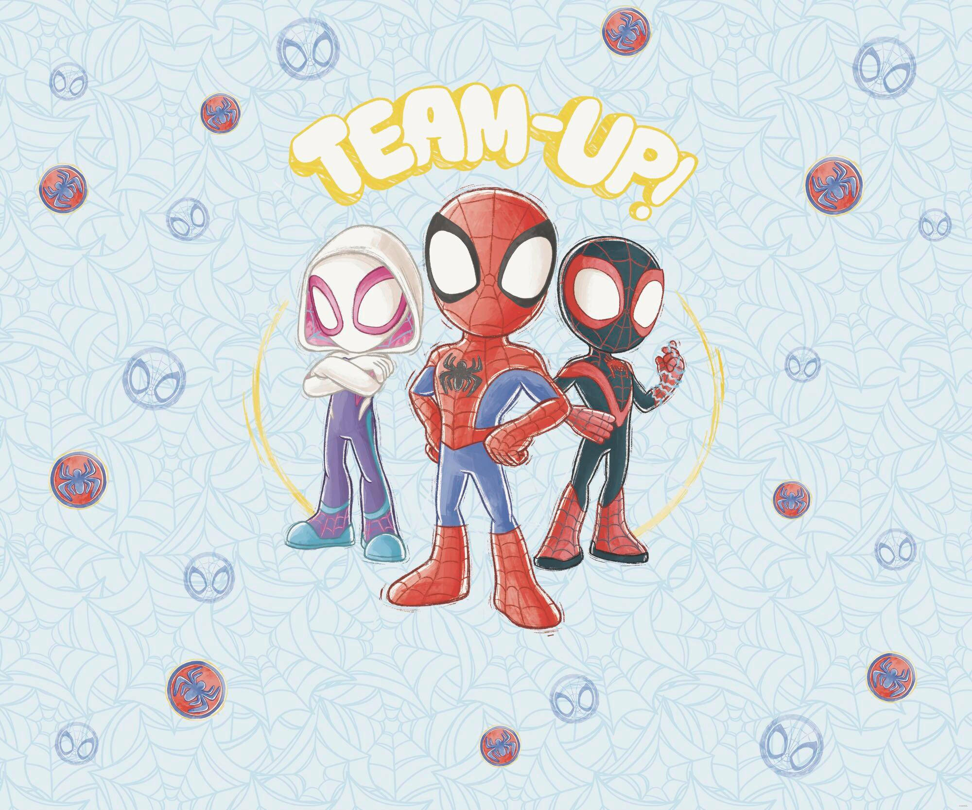 FOTOTAPETE SPIDEY AND HIS AMAZING FRIENDS  - Blau, Design, Textil (300/250cm) - Marvel