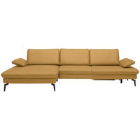 ECKSOFA in Echtleder Gelb  157/325 cm  - Gelb/Schwarz, Design, Leder/Metall (157/325cm) - Dieter Knoll