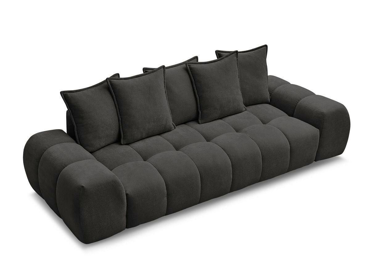 3-SITZER-SOFA EVEREST Struktur Schwarz  - Schwarz, MODERN, Kunststoff/Textil (278/90/115cm)