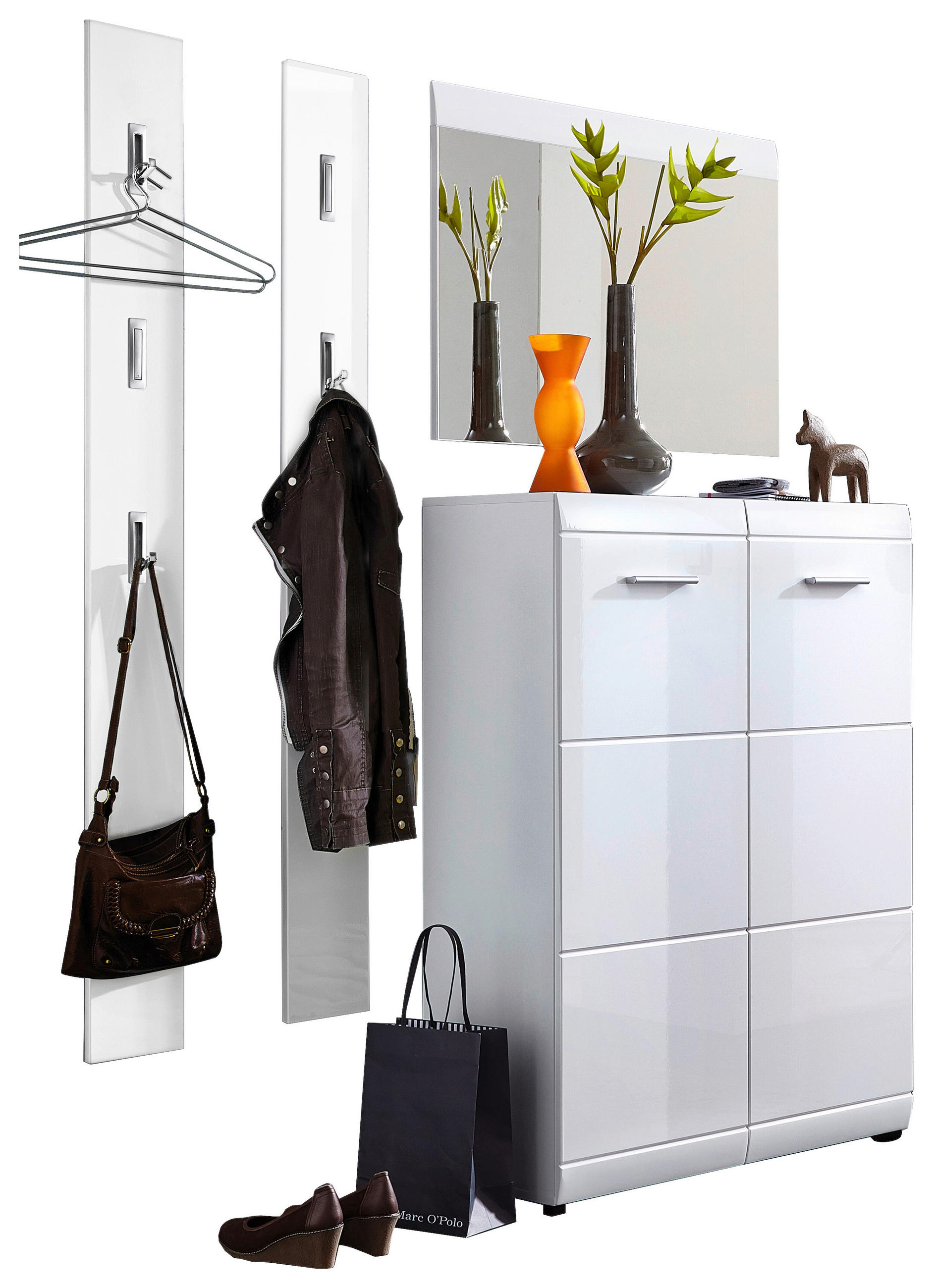 GARDEROBE 4-teilig  in 149/200/36 cm  - Weiß, Design, Holzwerkstoff (149/200/36cm) - Carryhome