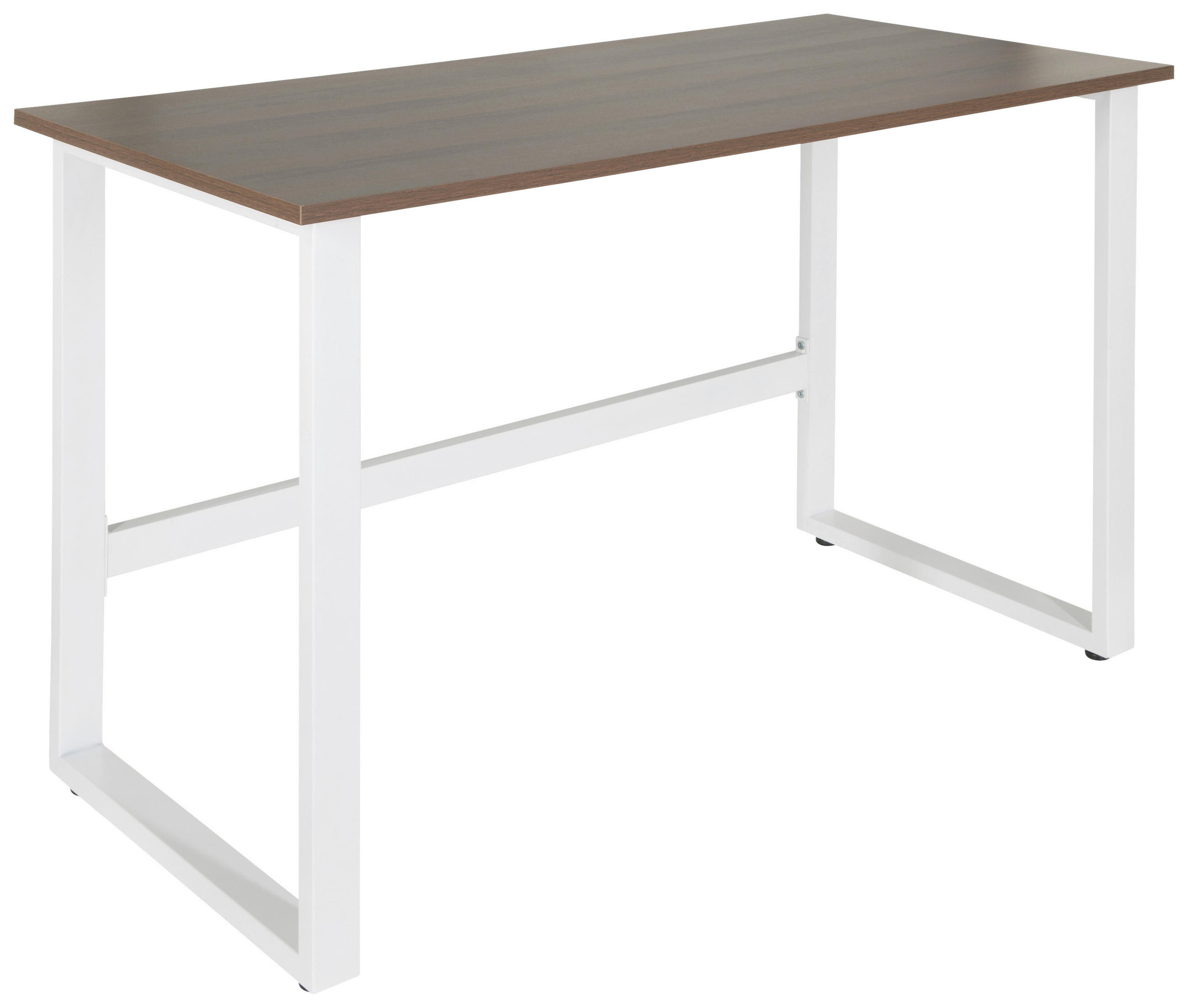 SKRIVBORD 120/60/76 cm  i vit, valnötsfärgad  - vit/valnötsfärgad, Basics, metall/trämaterial (120/60/76cm) - MID.YOU