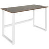 PISALNA MIZA leseni material bela, barva oreha  - barva oreha/bela, Basics, kovina/leseni material (120/60/76cm) - MID.YOU