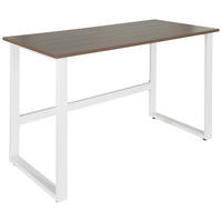 PISALNA MIZA leseni material bela, barva oreha  - barva oreha/bela, Basics, kovina/leseni material (120/60/76cm) - MID.YOU