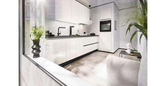 EINBAUKÜCHE   - Weiß Hochglanz/Weiß, Design, Holzwerkstoff - Xora