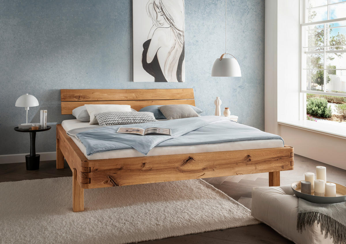 BALKENBETT 140/200 cm  in Wildeiche  - Wildeiche, Natur, Holz (140/200cm) - Valnatura