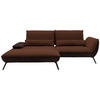 ECKSOFA Flachgewebe Kupferfarben  - Schwarz/Kupferfarben, Design, Textil/Metall (191/273cm) - Moderano