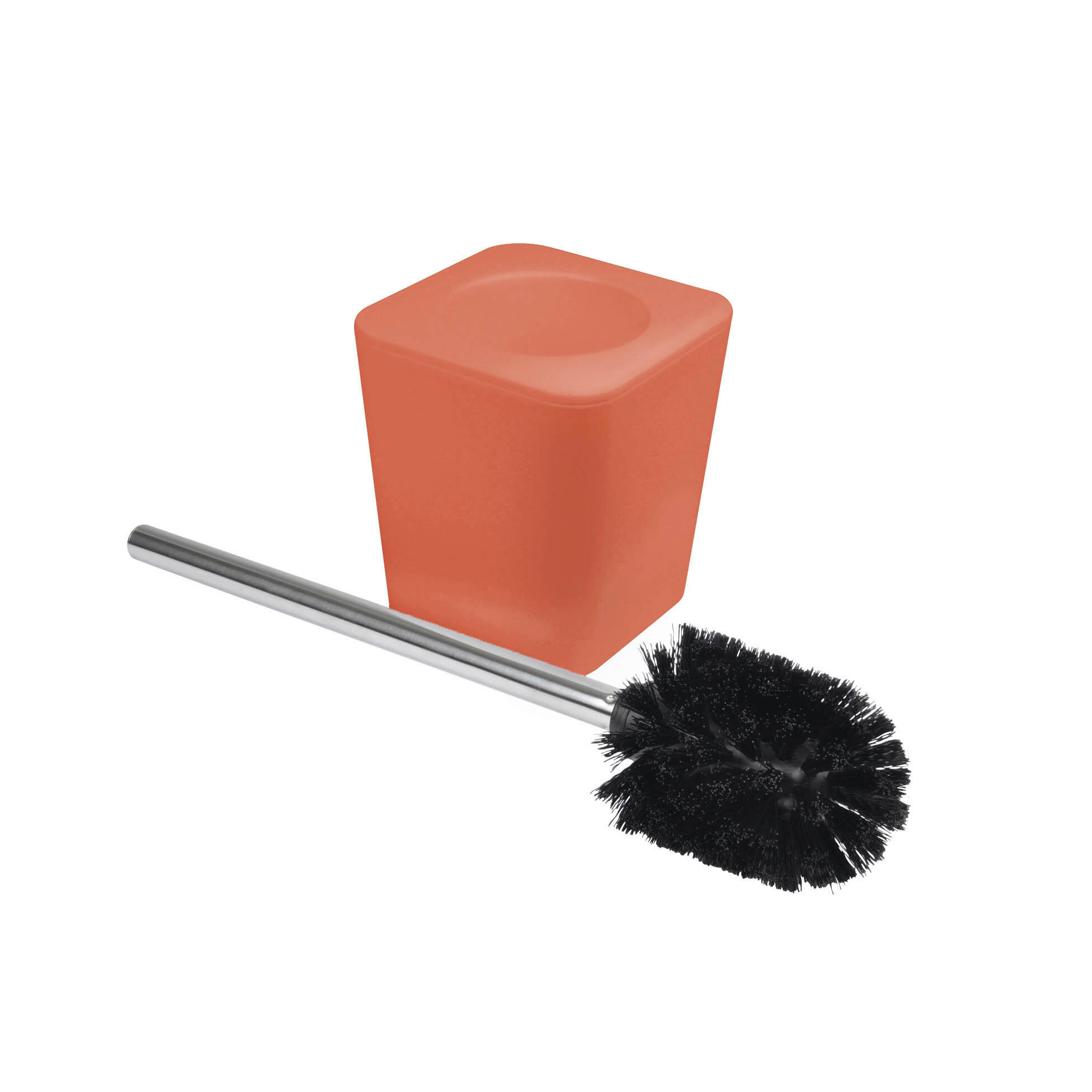 WC GARNITURA SA ČETKOM narandžasta, terakota plastika - srebrna/narandžasta, Osnovno, plastika (11,6/38,2/11,6cm) - Homeware