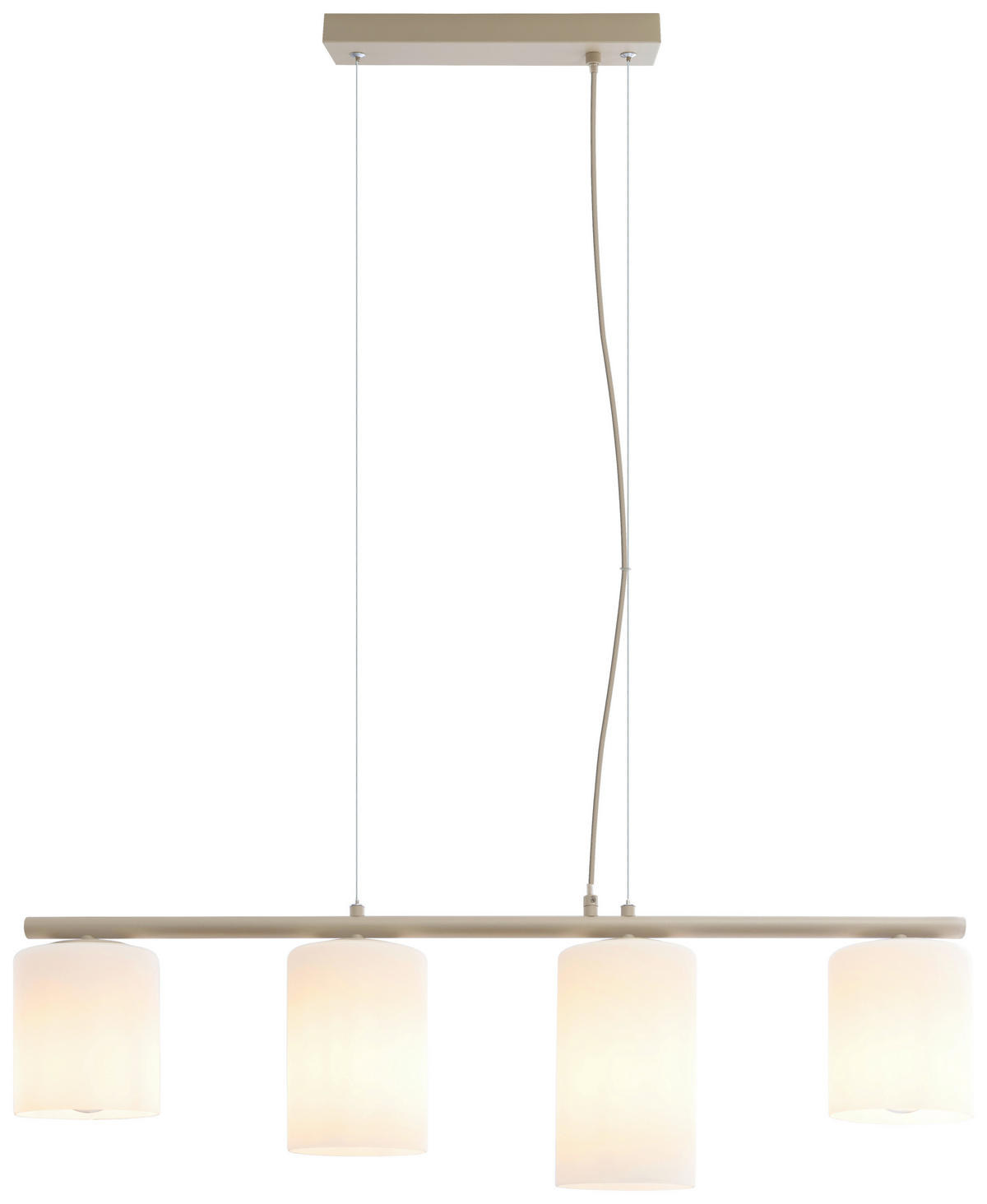 HÄNGELEUCHTE 80/12/120 cm  - Sandfarben, Trend, Glas/Metall (80/12/120cm) - Novel