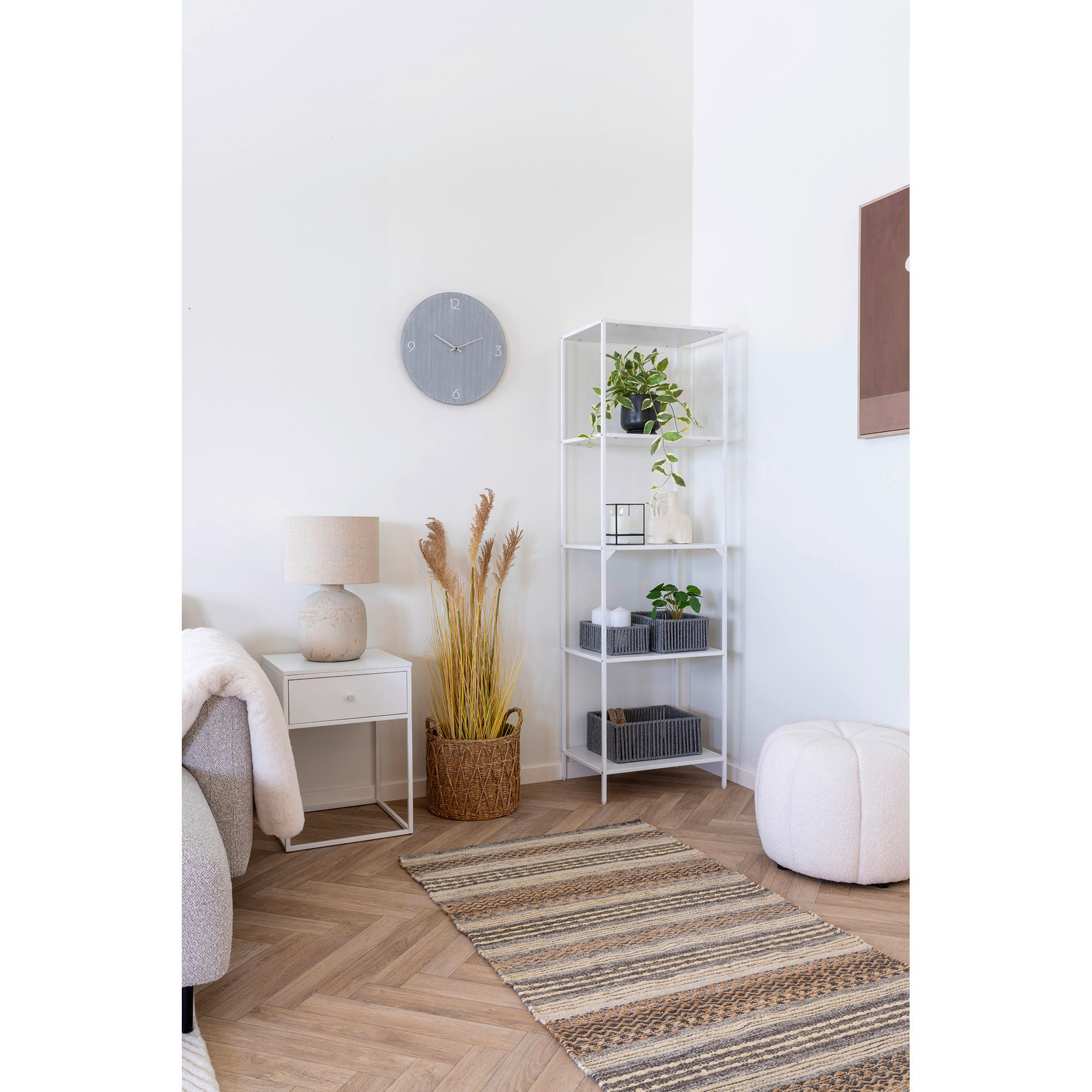 SIDOBORD i trä, metall  - vit, Design, metall/trä (40/55/40cm)