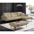 ECKSOFA in Echtleder Beige  - Beige/Schwarz, Design, Leder/Metall (319/182cm) - Valnatura