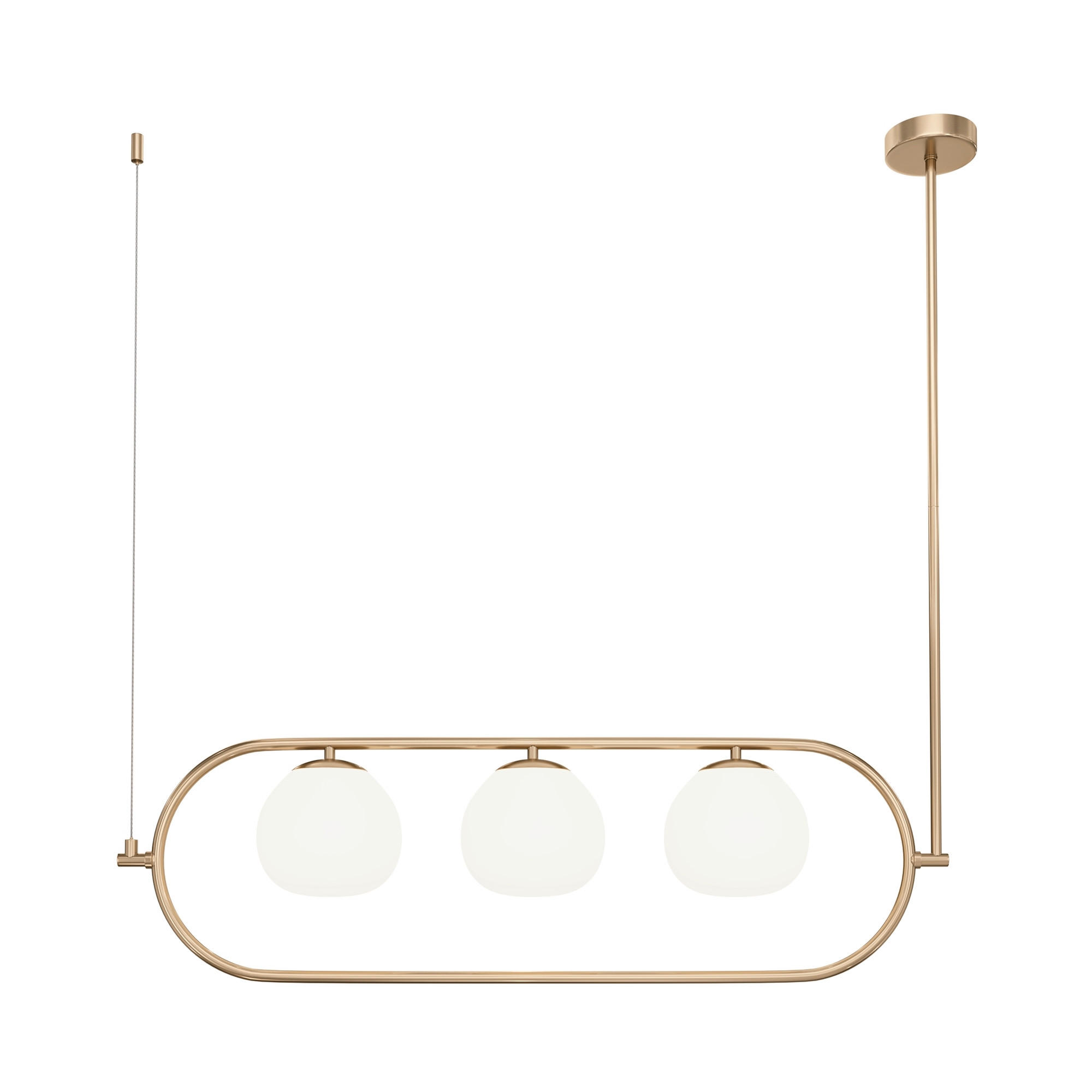 PENDELLEUCHTE Modern 89/25,5/137 cm  - Messingfarben/Weiß, Trend, Glas/Metall (89/25,5/137cm) - MAYTONI
