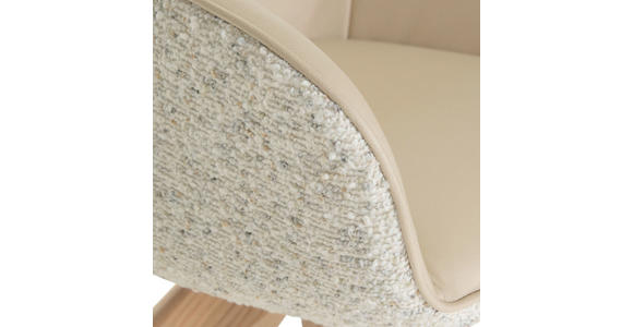 ARMLEHNSTUHL in Lederlook, Flachgewebe - Eichefarben/Beige, KONVENTIONELL, Holz/Textil (60/83/65cm) - Landscape