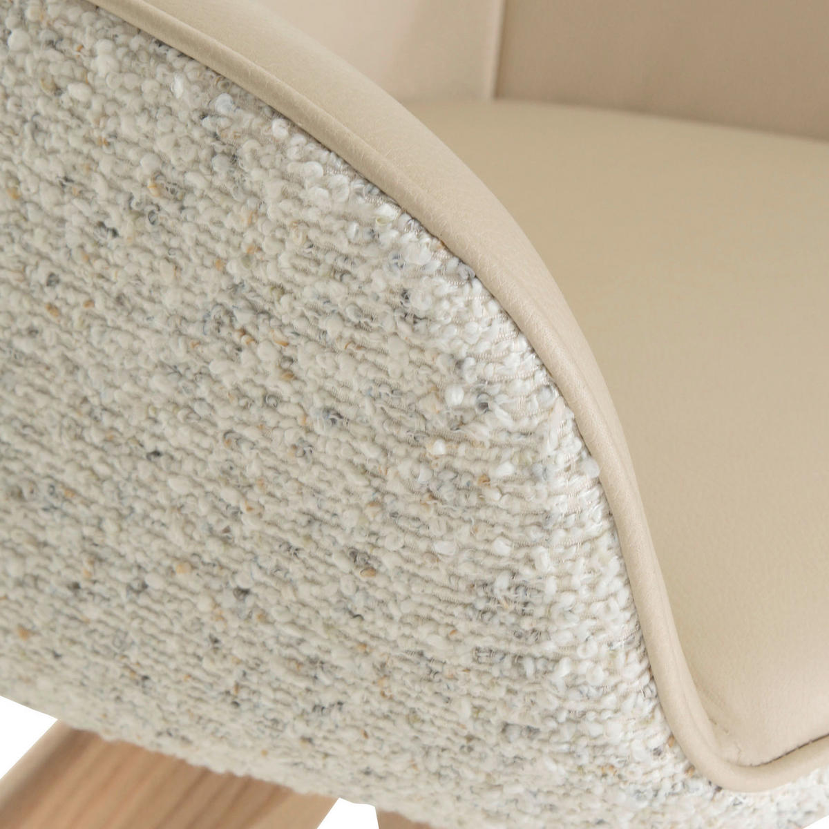 ARMLEHNSTUHL  in Lederlook, Flachgewebe  - Eichefarben/Beige, KONVENTIONELL, Holz/Textil (60/83/65cm) - Landscape
