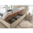 POLSTERBETT Matratze, gepolstertes Kopfteil, Lattenrost, Bettkasten Beige 180/200 cm  - Beige/Silberfarben, KONVENTIONELL, Holz/Textil (180/200cm) - Dieter Knoll