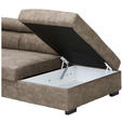 ECKSOFA Taupe Lederlook  - Taupe/Schwarz, Design, Kunststoff/Textil (263/230cm) - Hom`in