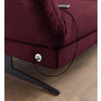ECKSOFA  in Flachgewebe Weinrot  279-327/176-217 cm  - Weinrot/Schwarz, Design, Textil/Metall (279-327/176-217cm) - Dieter Knoll