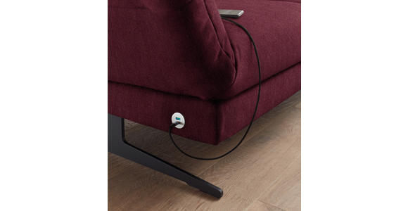 ECKSOFA  in Flachgewebe Weinrot  279-327/176-217 cm  - Weinrot/Schwarz, Design, Textil/Metall (279-327/176-217cm) - Dieter Knoll