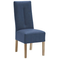 STUHL Lederlook Dunkelblau, Sonoma Eiche  - Dunkelblau/Sonoma Eiche, KONVENTIONELL, Holz/Textil (44/103/63cm) - Carryhome