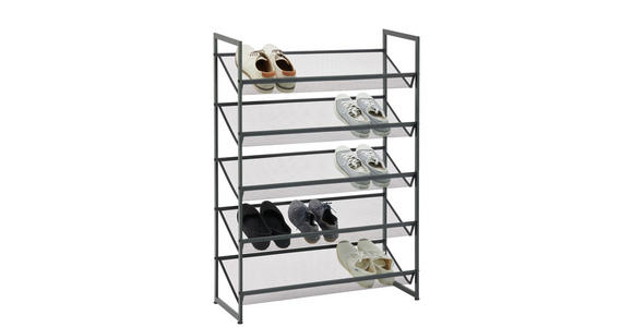 SCHUHREGAL 72/102,5/30 cm  - Schwarz, Basics, Kunststoff/Metall (72/102,5/30cm) - Xora