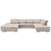 WOHNLANDSCHAFT Mikrofaser Ecru  - Chromfarben/Ecru, Design, Kunststoff/Textil (204/350/211cm) - Xora