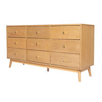 KOMMODE , 148/74/40 cm, 9 Schublade(n)  - Messingfarben/Naturfarben, Design, Holz/Holzwerkstoff (148/74/40cm) - Livetastic
