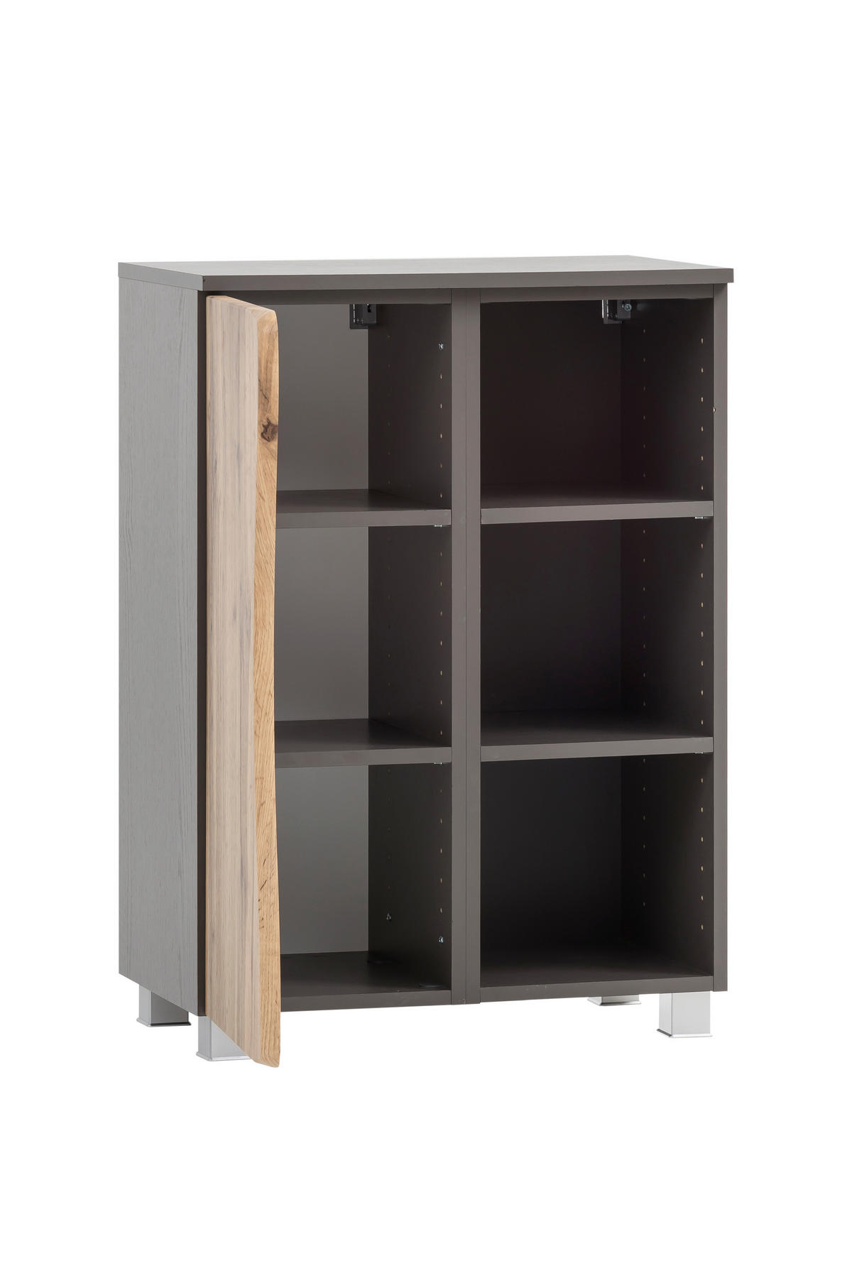 UNTERSCHRANK 60/79/35 cm   - Silberfarben/Eiche Wotan, Natur, Holzwerkstoff/Kunststoff (60/79/35cm) - Xora