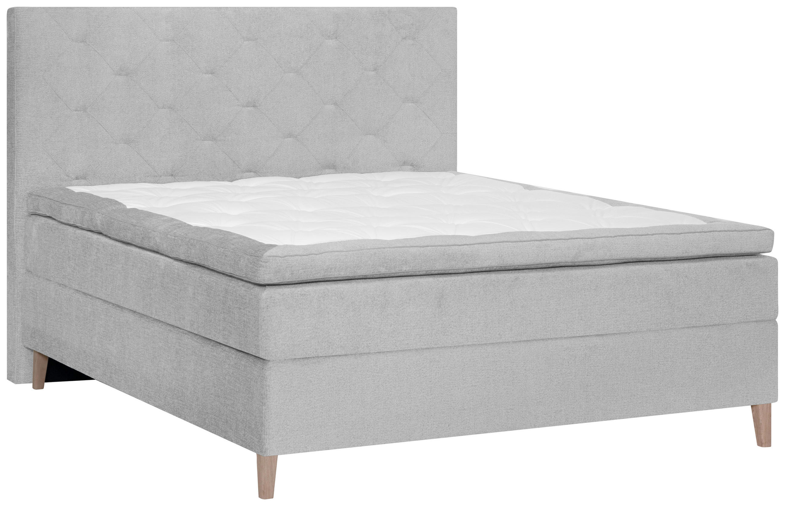 BOXSPRINGBETT 120/200 cm  in Grau  - Eichefarben/Grau, Konventionell, Holz/Textil (120/200cm) - Welnova